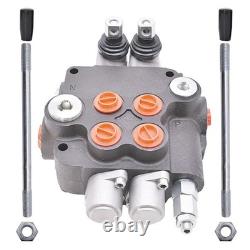 2 Spool 21GPM Hydraulic Directional Control Valve 3600PSI Double Acting Joystick