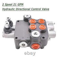 2 Spool 21GPM Hydraulic Directional Control Valve 3600PSI Double Acting Joystick