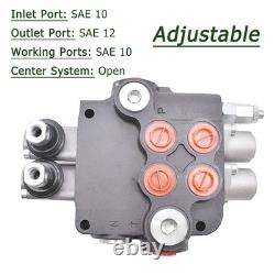 2 Spool 21GPM Hydraulic Directional Control Valve 3600PSI Double Acting Joystick
