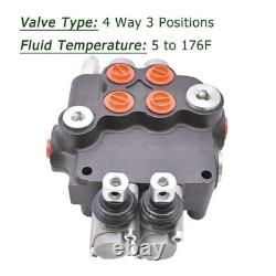 2 Spool 21GPM Hydraulic Directional Control Valve 3600PSI Double Acting Joystick