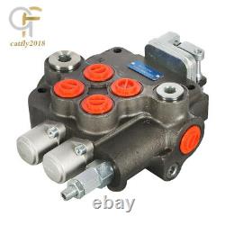 2 Spool 21GPM Hydraulic Directional Control Valve With Joystick SAE Ports