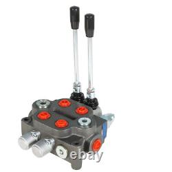 2 Spool 25GPM Hydraulic Directional Control Valve Tractor BSPP + Conversion Plug