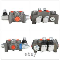 2 Spool 25GPM Hydraulic Directional Control Valve Tractor BSPP + Conversion Plug