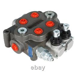 2 Spool 25GPM Hydraulic Directional Control Valve Tractor BSPP + Conversion Plug