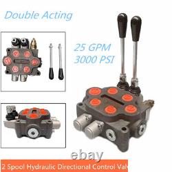 2 Spool 25Gpm Hydraulic Directional Control Valve Double Acting 1500-3000 PSI