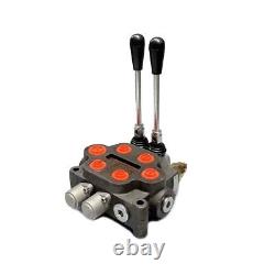 2 Spool 25Gpm Hydraulic Directional Control Valve Double Acting 1500-3000 PSI