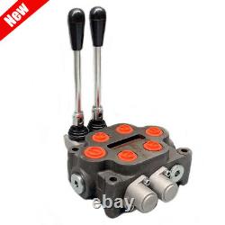 2 Spool 25 GPM Hydraulic Directional Control Valve Tractor Loader Double Acting