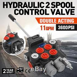 2 Spool Hydraulic Control Valve 11GPM Double Acting Monoblock 3600 PSI 150psi