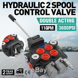 2 Spool Hydraulic Control Valve 11GPM Double Acting Tractors loaders 150psi 2P40