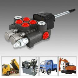 2 Spool Hydraulic Control Valve 11 GPM Double Acting Motors Tractors loaders
