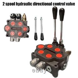 2 Spool Hydraulic Control Valve 25GPM 3000PSI Double Acting Cylinder withJoystick