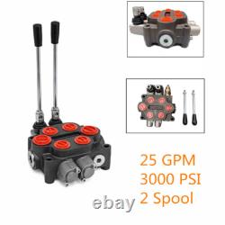 2-Spool Hydraulic Control Valve 25GPM 3000 PSI Double-Acting Control Valve