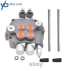 2 Spool Hydraulic Control Valve Double Acting 21 GPM 3600 PSI SAE Ports