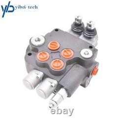 2 Spool Hydraulic Control Valve Double Acting 21 GPM 3600 PSI SAE Ports