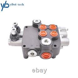 2 Spool Hydraulic Control Valve Double Acting 21 GPM 3600 PSI SAE Ports