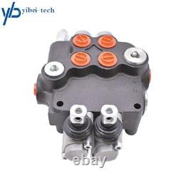 2 Spool Hydraulic Control Valve Double Acting 21 GPM 3600 PSI SAE Ports