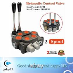 2 Spool Hydraulic Control Valve Double Acting Hydraulic Valve 25GPM 1500-3000PSI