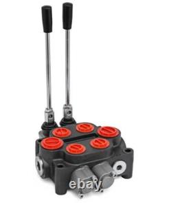 2 Spool Hydraulic Control Valve Double Acting Hydraulic Valve 25GPM 1500-3000PSI