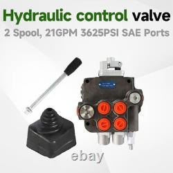 2 Spool Hydraulic Directional Control Valve 21GPM 3625PSI SAE Ports for