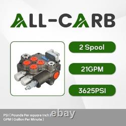 2 Spool Hydraulic Directional Control Valve 21GPM 3625PSI SAE Ports for