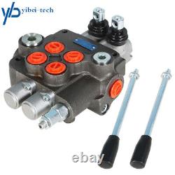 2 Spool Hydraulic Directional Control Valve 21 GPM SAE Ports New