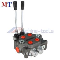 2 Spool Hydraulic Directional Control Valve 25 GPM 3000 PSI BSPP Interface