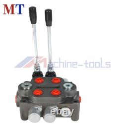 2 Spool Hydraulic Directional Control Valve 25 GPM 3000 PSI BSPP Interface