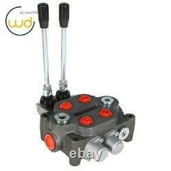 2 Spool Hydraulic Directional Control Valve 25 GPM, 3000 PSI, BSPP Interface