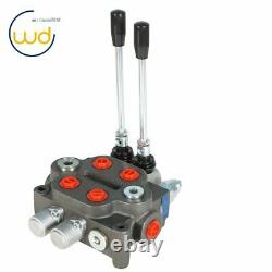 2 Spool Hydraulic Directional Control Valve 25 GPM, 3000 PSI, BSPP Interface