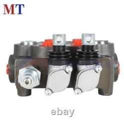 2 Spool Hydraulic Directional Control Valve 25 GPM 3000 PSI BSPP Interface