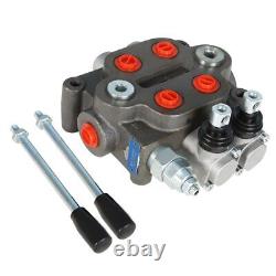 2 Spool Hydraulic Directional Control Valve 25 GPM, 3000 PSI, BSPP Interface New