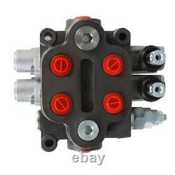 2 Spool Hydraulic Directional Control Valve 25 GPM, 3000 PSI, BSPP Interface New
