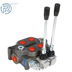 2 Spool Hydraulic Directional Control Valve BSPP Tractor Loader 25GPM NEW