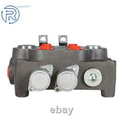 2 Spool Hydraulic Directional Control Valve BSPP Tractor Loader 25GPM NEW