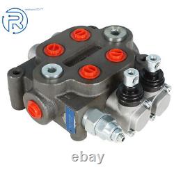 2 Spool Hydraulic Directional Control Valve BSPP Tractor Loader 25GPM NEW