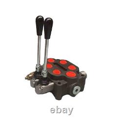 2 Spool Hydraulic Directional Control Valve Joystick 25gpm 3000PSI Double Acting
