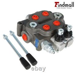 2 Spool Hydraulic Directional Control Valve Tractor Loader BSPP Port 25 GPM-US