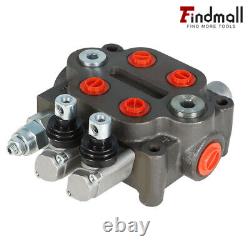 2 Spool Hydraulic Directional Control Valve Tractor Loader BSPP Port 25 GPM-US