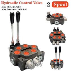 2 Spool Hydraulic Double Acting Control Valve 25GPM Hydraulic Control Valve USA