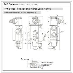 2 Spool Hydraulic Monoblock Hydraulic Directional Control Valve 11 GPM 40L/min