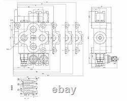 2 Spool Hydraulic Monoblock Hydraulic Directional Control Valve 25 GPM 90L/min