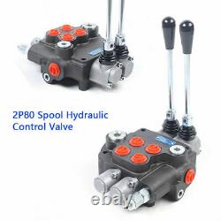 2 Spool Monoblock Hydraulic Control Valve 1-6 Lever 21GPM For Tractor Loader USA