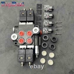 2 Spool Solenoid 12V DC Hydraulic Control Valve HCV-S2x13 Double13 GPM 3600 PSI