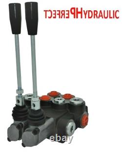 2 x Single Acting 2 Spool Hydraulic Directional Control Valve 11gpm 40L 2x SA