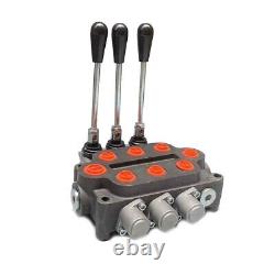 3000PSI 25GPM Hydraulic Spool Valve 3 Spool Tractors Loaders 1/2 NPT Work Ports