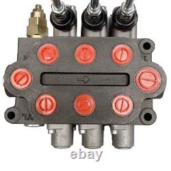 3000PSI 25GPM Hydraulic Spool Valve 3 Spool Tractors Loaders 1/2 NPT Work Ports
