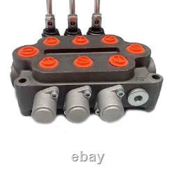 3000PSI 25GPM Hydraulic Spool Valve 3 Spool Tractors Loaders 1/2 NPT Work Ports