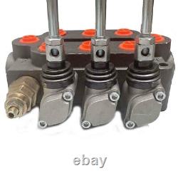 3000PSI 25GPM Hydraulic Spool Valve 3 Spool Tractors Loaders 1/2 NPT Work Ports