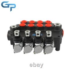 3600PSI SAE Hydraulic Control Valve Double Acting 4Spool 21GPM WithConversion Plug