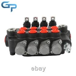 3600PSI SAE Hydraulic Control Valve Double Acting 4Spool 21GPM WithConversion Plug